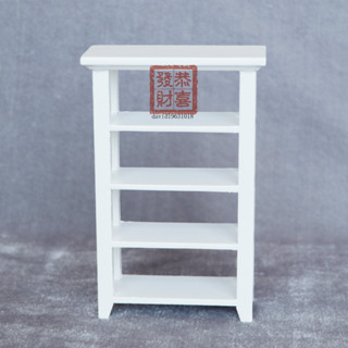 🎐迷你傢俱🎐1:12娃娃屋dollhouse迷你傢俱ob11食玩模型配件白色花架四層