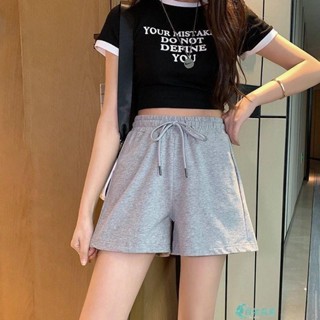 2025新版韓版運動短褲女 高腰寬松顯瘦闊腿褲 純色休閑褲 潮夏季跨境 短褲 五分褲 大碼短褲 闊腿褲 七分褲 褲子