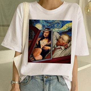 Van Gogh T Shirt Art Painting T Shirt Women 梵高蒙娜麗莎T恤