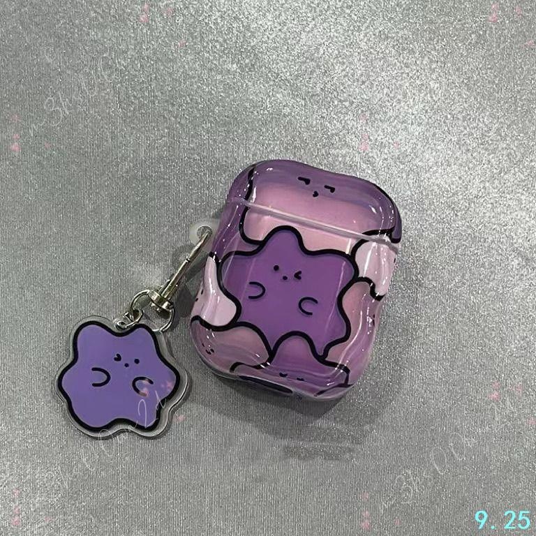 紫色小怪獸適用AirPods1/2保護殼AirPods pro無線藍牙耳機套3代