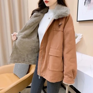 女生外套 保暖外套 棉外套 厚外套 冬季外套 刷毛棉衣 棉服女 寬鬆 加絨加厚保暖小個子外套 休閒派剋服 女裝 防風外套
