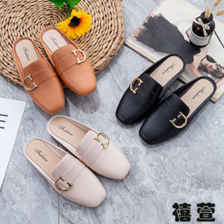 實拍免運 🌟新店特惠 女鞋 包頭拖鞋女 新款半拖鞋女包頭春秋網紅時尚外穿防滑露跟百搭穆勒懶人平底鞋女 半拖鞋