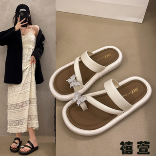 實拍免運 全新陞級 夾腳拖鞋女 百搭小眾 厚底夾腳拖 設計感小眾厚底套趾涼拖鞋女時尚夏季新款網紅超火一字拖沙灘涼鞋
