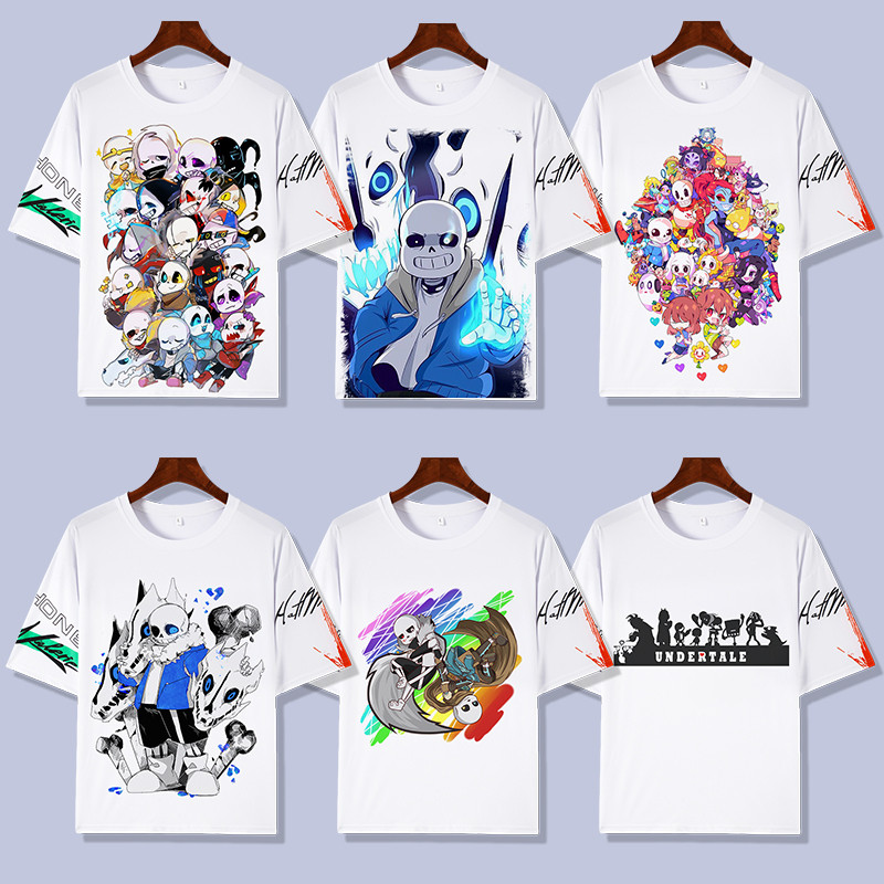傳說之下t恤骷髏兄弟動漫周邊短袖衣服sans游戲undertale寬松上衣