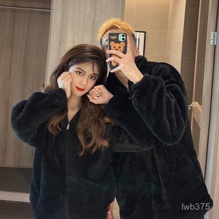 🔆小甜甜日係美衣👙 韓版情侶睡衣女冬季加絨加厚法蘭絨男士開衫可外穿簡約珊瑚絨套裝 9CRN