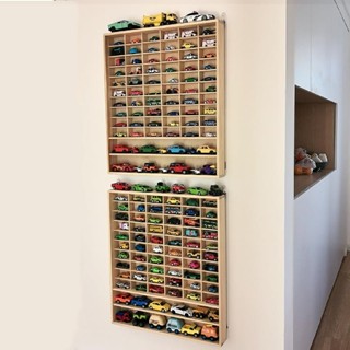 合金小汽車模型收納架展示櫃墻寶寶玩具tomica多美卡風火輪置物盒