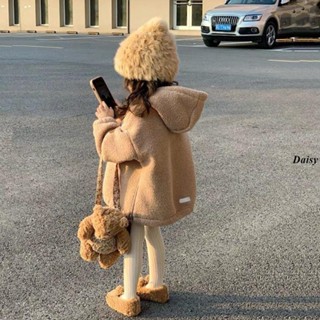 【秋冬上新】女童秋冬外套棉服外套保暖厚款防風舒適女童刷毛羔羊毛大學T秋冬最中兒童加厚連帽上衣洋氣女兒童外套Daisy5