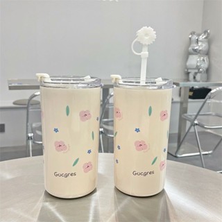 保溫杯 隨行杯 咖啡杯 環保杯 飲料杯 水壺 保溫水壺女生ins保溫杯吸管高顔值316不鏽鋼可愛簡約咖啡杯大容量專用水杯