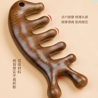 【檀木按摩梳】檀木梳子按摩梳圓頭梳子頭部經絡梳頭療疏通防脫發男女養生海豚梳