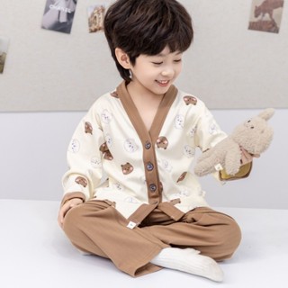 Toz💕男童睡衣 睡衣套裝 兒童居家服 秋季睡衣 兒童德絨睡衣 家居服套裝 女童睡衣 男孩睡衣套裝 開衫睡衣居家服A類