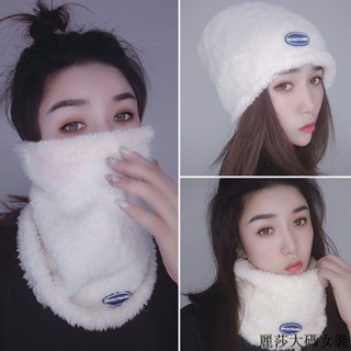 麗莎大碼加絨圍巾 秋冬保暖圍巾圍脖圍脖女秋冬季韓版百搭護脖套無頂包頭帽子冬天騎車絨保暖防寒護頸