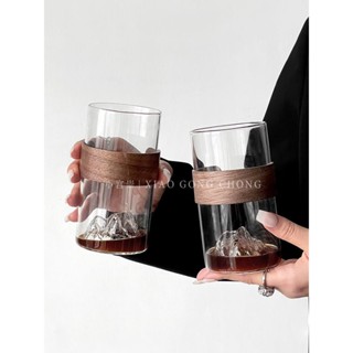 觀山杯 觀山杯冰美式拿鐵杯咖啡杯富士山杯防燙耐高溫水杯飲品杯玻璃杯子