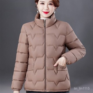 🔥中老年女短款棉襖 保暖外套 休閒顯瘦棉服 抗寒防風衣服 媽媽棉衣冬裝 大碼羽絨棉外套媽媽冬裝2024新款輕薄羽絨棉衣