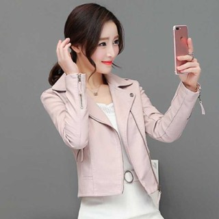 靜靜♀小舖2024春秋裝新短款皮衣女粉色外套韓版修身學生顯瘦皮褂小皮尤PU皮