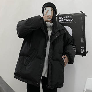 YLIE 外套 秋冬季外套 男女 冬季2024新款韓版ins黑色百搭加厚麵包服外套寬松BF棉衣棉服情侶
