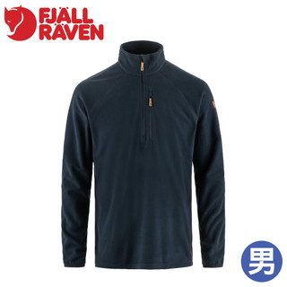 【Fjallraven 小狐狸 男 Ovik Lite Fleece半開襟夾克《暗深藍》】F12600243/休閒衫