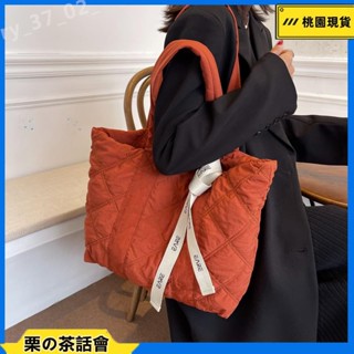 慄の茶話會 韓版托特包女原宿單肩大容量尼龍布包女學生手提購物袋托特包女包 Tea