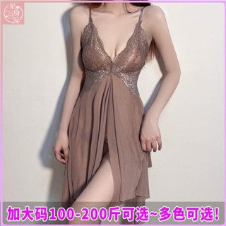 ✨臺灣出貨✨多色可選 加大尺碼100公斤胖MM性感睡衣吊帶睡裙情趣內衣蕾絲透視吊帶薄紗睡衣極度誘惑蕾絲透明睡裙