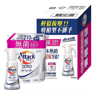 Attack ZERO 超濃縮噴槍型洗衣凝露 400公克 + 補充包 2100公克 [COSCO代購] C429229