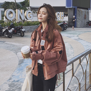 【Sweet Oversize】2024韓版春秋新款工裝外套女短款學生百搭流行chic小個子寬鬆風衣