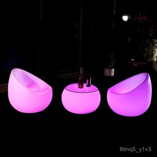 【廠家直銷 可開統編】LED髮光洽談桌椅酒吧桌防水清吧桌咖啡桌椅組閤戶外吧臺髮光傢俱