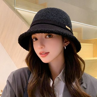 【熱銷免運】羊羔毛漁夫帽子女秋冬天復古加絨保暖水桶帽素顏顯臉小高級感盆帽 漁夫帽 盆帽 韓式漁夫帽 冬天帽子 保暖帽