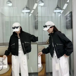 「W･S 臻品」韓版 潮流 外套 時尚 小個子 短外套 休閒 寬鬆 秋冬 新款 夾剋 上衣 工裝 短款