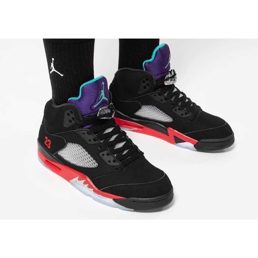 Abel.Air Jordan 5 Retro Top 3 喬丹黑紅紫 復古休閒運動籃球鞋CZ1786-001男鞋
