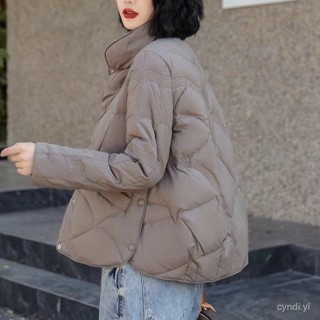 羽絨外套 冬季新短版輕薄羽絨服女寬鬆立領時尚白鴨絨小個子爆款女外套顯瘦 防寒 保暖羽絨服 白鴨絨外套女生1122 8VR