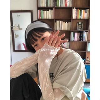 🌸現H+免運🌸 韓國ins可愛日系蝴蝶結彈性網紗打底衫長袖T恤內搭 防曬上衣 長袖T恤