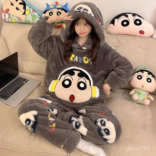 睡衣女冬季2024新款加絨加厚女士秋冬保暖法蘭絨 居家服 珊瑚絨 珊瑚絨睡衣 睡衣 家居服 男生睡衣 法蘭絨睡衣