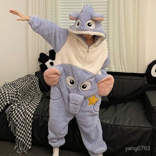 連體珊瑚絨 睡衣女款秋冬季加絨加厚卡通保暖睡袍冬天法蘭絨家居服 居家服 珊瑚絨睡衣 睡衣 家居服 男生睡衣 法蘭絨睡衣