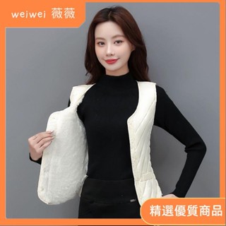 【薇薇】.背心外套.韓版新款秋冬羽絨棉馬甲女輕薄保暖背心短版v領無袖緊身貼身內膽 背心 羽絨外套 馬甲 翻領背心