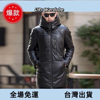 臺出免運🔥[下殺#特惠超值]皮外套 皮衣 皮衣外套 皮外套 男 真皮皮衣 男士小牛皮短版 新款海寧皮衣羽絨服男中長款