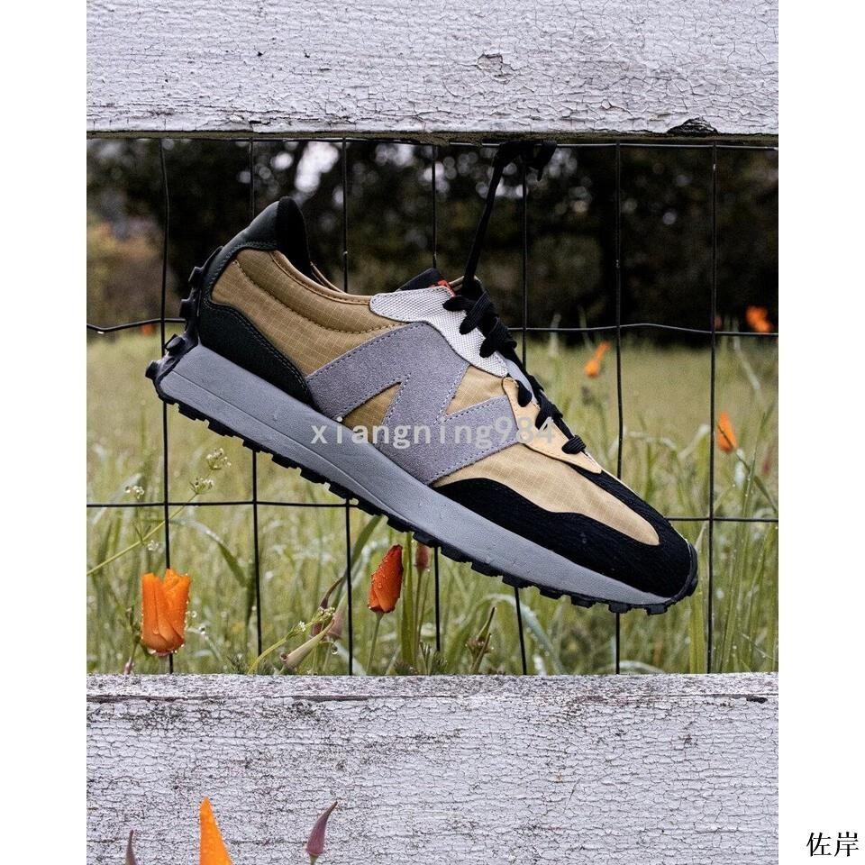 佐岸 NewBalance NB327 黑灰黃橘拼接 鴛鴦 中性 慢跑鞋【MS327PB】