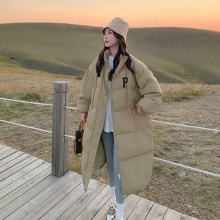 長羽絨外套 羽絨外套女 麵包服外套 冬季外套女 羽絨大衣 羽絨棉服女新款冬季小眾設計感大碼寬鬆棉衣中長款棉襖外套