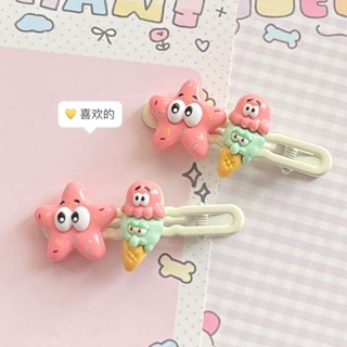 可愛髮夾✨兒童髮夾 可愛卡通餅幹食玩海綿寶寶派大星邊夾ins少女心甜美發夾學生發飾