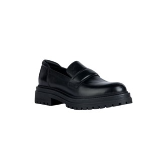 【GEOX】女鞋 休閒鞋 黑 RESPIRA™輕量透氣防潑水樂福鞋