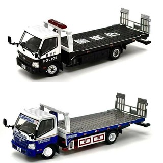 #熱銷Unique Model 1:64 日野300 Dutro 警視廳/樂富門 全落地拖車模型