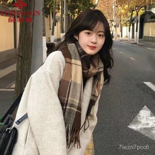 🍁限時下殺 圍巾女 圍脖 圍巾毛線 披肩圍巾 披肩圍巾 新款高顏值格子圍巾女韓係氛圍感冬季保暖ins學生版百搭網紅圍脖