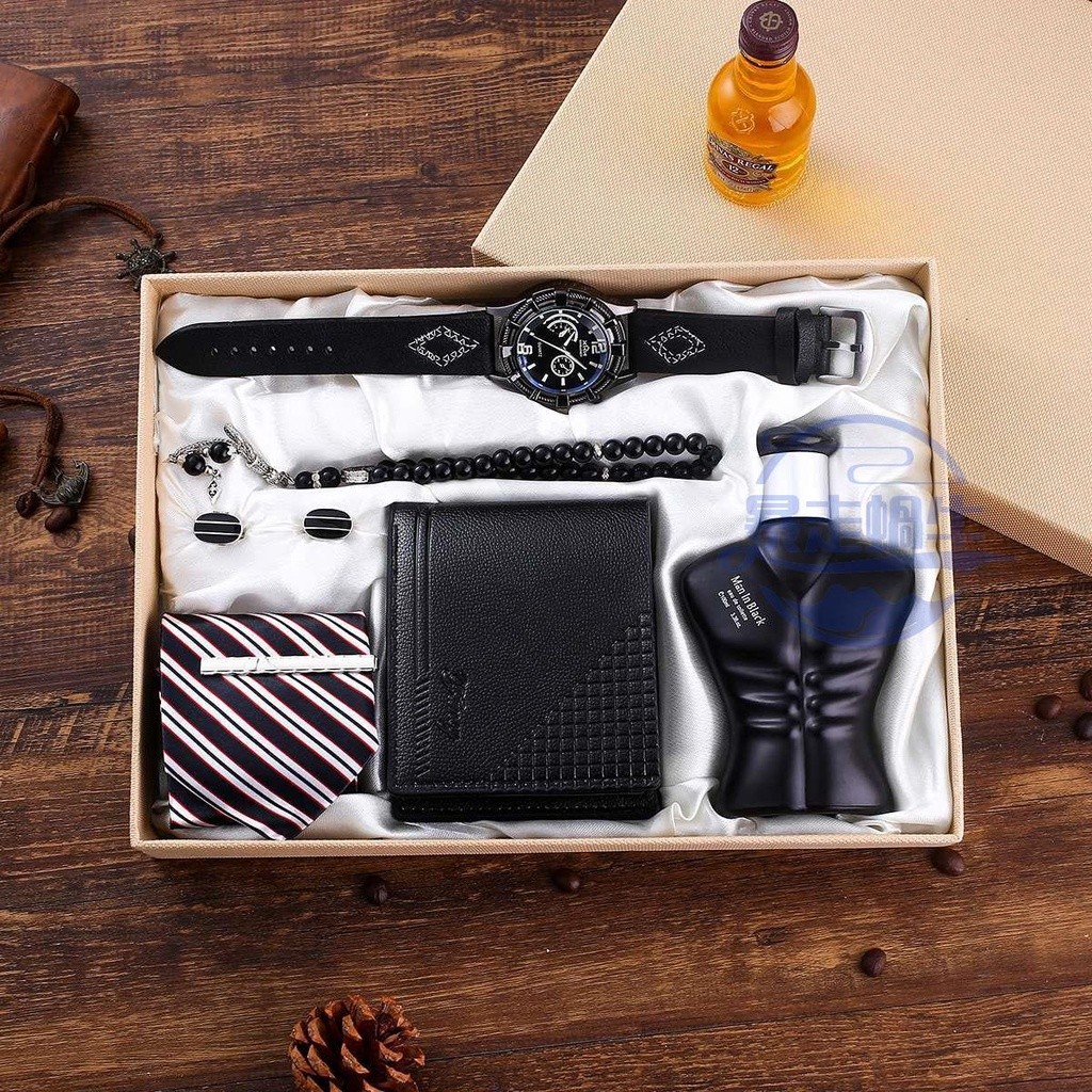 滿888 免運 熱賣款Watch wallet perfume gift box set for men boy dad