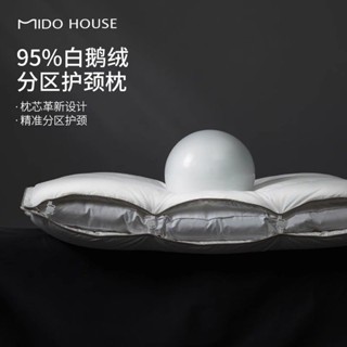 Bubble Shop🫧銘都羽絨枕頭95白鵝絨分區護頸椎助睡眠專用五星酒店成人家用枕芯