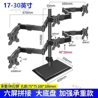 【嚴選精品 限時特惠】四屏顯示器支架三屏六螢幕免打孔臺式電腦桌面底座架子多屏增高架