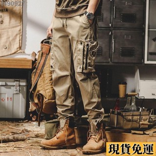🌷臺灣限時低價🌷 春秋新款 歐美風服裝 春秋新款 長版運動褲 美式工裝褲子男春季新款機能城市戶外通勤山系戰術休閒褲