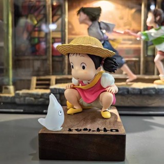 【臺灣；熱賣】宮崎駿角色係列龍貓與小梅手辦 可愛動漫二次元上魚缸造景模型 擺件 盒裝 禮物