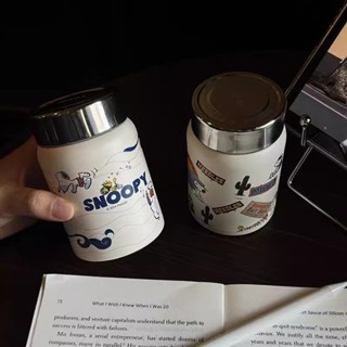 臺灣出貨+免運史努比陶瓷內膽保溫杯女生高顔值迷你小巧便攜水杯咖啡杯2024新款
