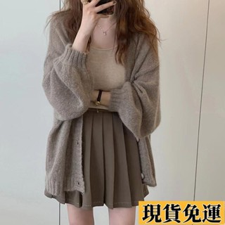 ✨夢顏💞低價💞大碼女裝🎀2024新款軟糯慵懶風簡約高階毛衣針織開衫女韓版時尚薄款外套秋冬