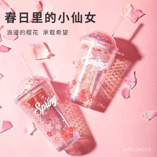 挑戰最低價🏆新品少女夏季網紅櫻花星空吸管玻璃杯玻璃女生高顔值ins可愛家用 OV6S