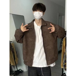 臺灣出貨【店鋪熱銷】美式複古鉚釘夾剋男春秋季新款休閒翻領棒球服美拉德情侶外套上衣外套 秋冬外套 防風外套 夾剋服