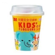 3M牙線 兒童安全牙線棒杯裝55支 3M生活小舖